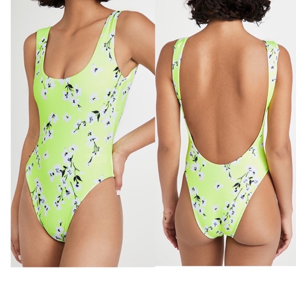Vitamin A Lime Floral One Piece Swimsuit